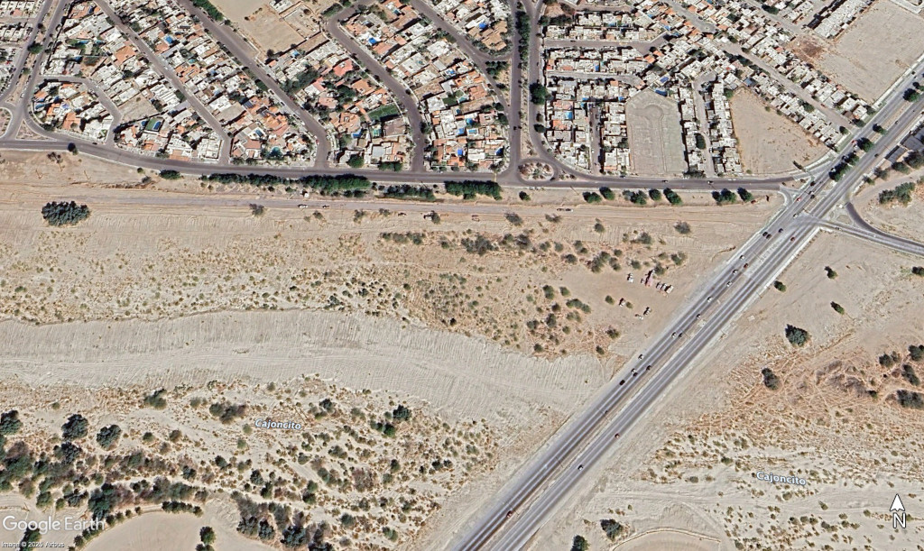 Foto panorámica del arroyo el Cajoncito en 2025.