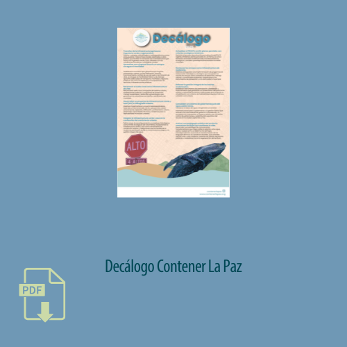 Botón de descarga del Decálogo Contener La Paz.